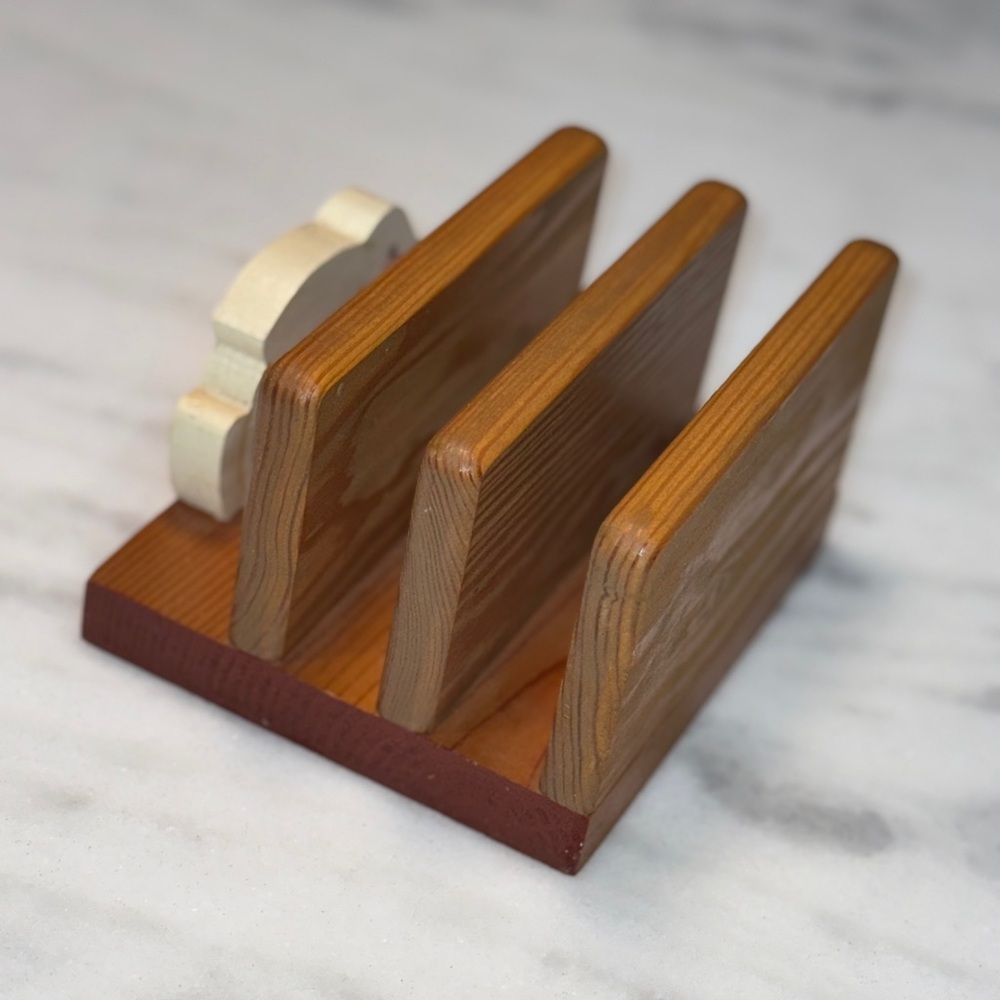 Handcrafted Wooden Bunny Letter Holder or Napkin and plate holder. - Picture 3 of 6
